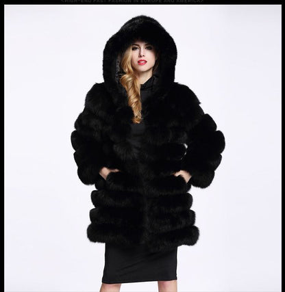 European And American Fox Fur Coat Women's Mid-length