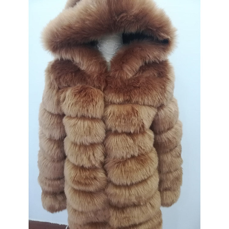 European And American Fox Fur Coat Women's Mid-length